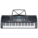 Karrera 61 Keys Electronic Keyboard Piano with Stand - Black - Side View