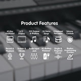 Karrera 61 Keys Electronic Keyboard Piano with Stand - Black - Top-Down View