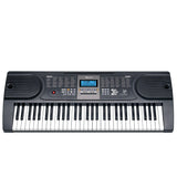 Karrera 61 Keys Electronic Keyboard Piano with Stand - Black - 45-Degree Angle