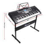 Karrera 61 Keys Electronic Keyboard Piano with Stand - Black - Low Angle