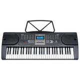 Karrera 61 Keys Electronic LED Keyboard Piano with Stand - Black - Side View