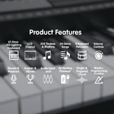 Karrera 61-Keys Electronic LED Keyboard Piano with Stand - Black