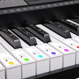 Karrera 61 Keys Electronic LED Keyboard Piano with Stand - Black - Close-Up Angle