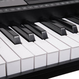Karrera 61 Keys Electronic LED Keyboard Piano with Stand - Black - Low Angle