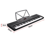 Karrera 61-key Electronic Led Keyboard 75cm Portable Piano In Black With Microphone Input, Headphone Output, 255 Timbres & Rhythms - Front View