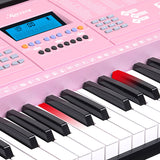 Karrera 61 Keys Electronic LED Piano Keyboard with Stand - Pink - Extra Image