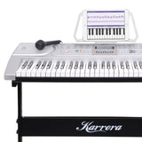 Karrera 61 Keys Electronic Keyboard Teaching Piano with Electric Stand in Silver CHJ-61 - Rear View