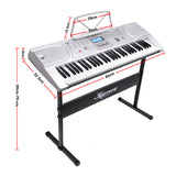 Karrera 61 Keys Electronic Keyboard Piano with Stand - Silver - Extra Image
