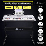 Karrera 61 Keys Electronic LED Keyboard Piano with Stand - Silver - Extra Image