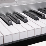 Karrera 61 Keys Electronic LED Keyboard Piano with Stand - Silver - Low Angle