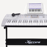 Karrera 61 Keys Electronic LED Keyboard Piano with Stand - Silver - Extra Image