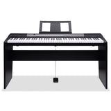 Karrera 88 Keys Electronic Keyboard Piano with Stand Black - Front View