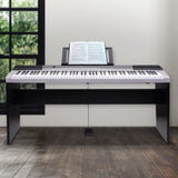 Karrera 88 Keys Electronic Keyboard Piano with Stand Silver - Front View