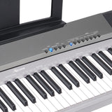 Karrera 88 Keys Electronic Keyboard Piano with Stand Silver - Side View