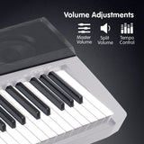Karrera 88 Keys Electronic Keyboard Piano with Stand Silver - Rear View