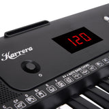 Karrera 61-Key Electronic Piano Keyboard with LED and Folding Stand in Black CHJ-SD1 - Rear View