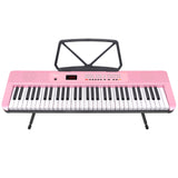 Karrera 61-Key Electronic Piano Keyboard with LED and Folding Stand in Pink CHJ-SD1