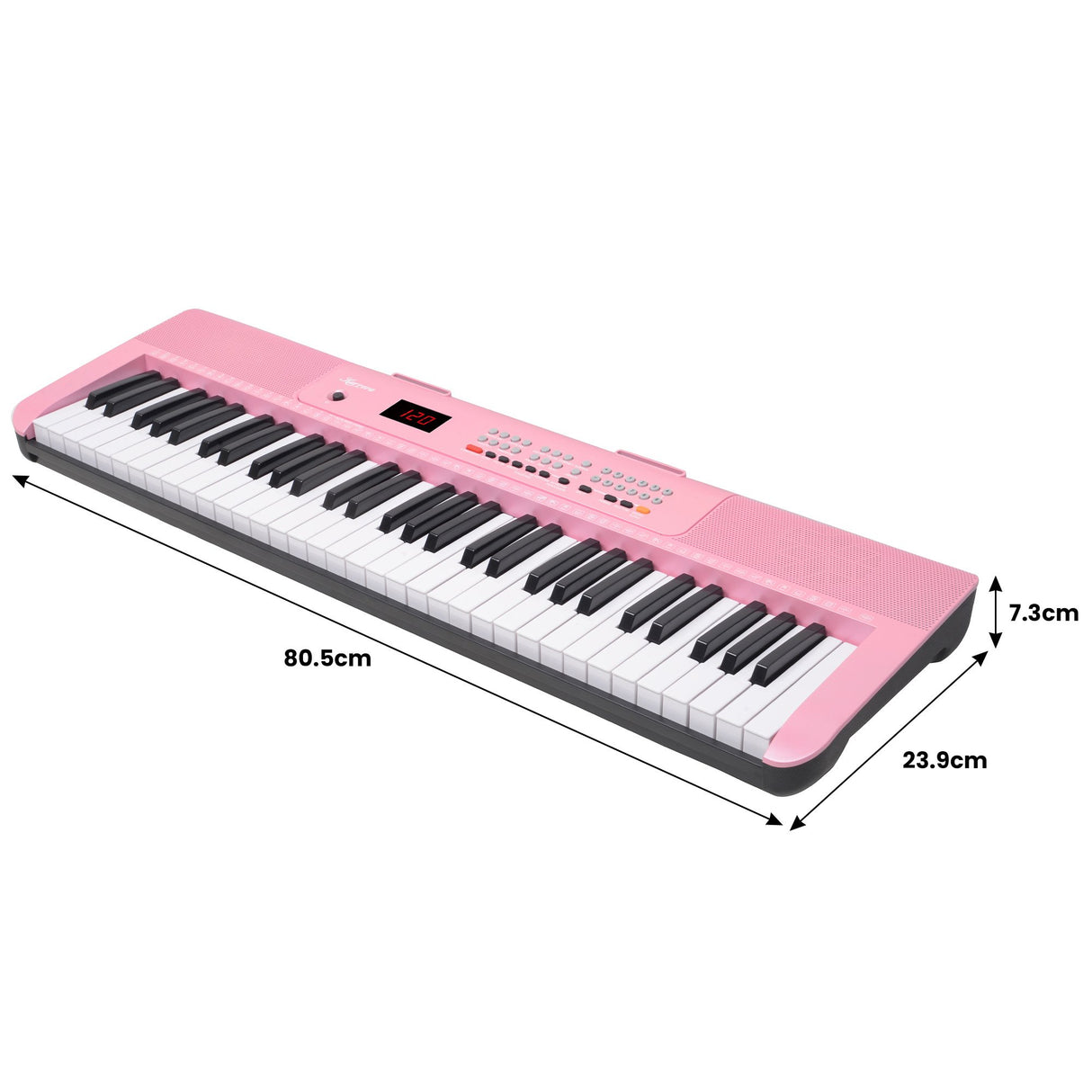 Karrera 61-Key Electronic Piano Keyboard with LED and Folding Stand in Pink CHJ-SD1