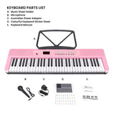 Karrera 61-Key Electronic Piano Keyboard with LED and Folding Stand in Pink CHJ-SD1 - Extra Image