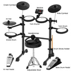 Karrera TDX-16 Electronic Drum Kit with LCD, Toms, Snares Quiet Mesh Pads & Pedals, Adjustable Stool, Headphones