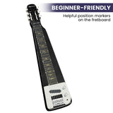 Karrera 29-Inch Electric Lap Steel Guitar - Sleek Black Finish - Rear View