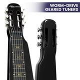 Karrera 29-Inch Electric Lap Steel Guitar - Sleek Black Finish - Close-Up Angle