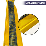 Karrera 29in 6-String Lap Steel Hawaiian Guitar - Metallic Gold - Low Angle
