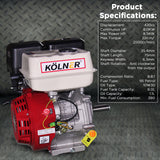 Kolner 16hp 25.4mm Horizontal Key Shaft Q Type Petrol Engine - Recoil Start - Rear View