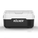 Kolner 20l Portable Fridge Freezer Cooler 12/24/240v Camping Refrigerator Black - Front View