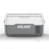 Kolner 20l Fridge Freezer Cooler 12/24/240v Camping Portable Kolner Esky Refrigerator - Grey - Front View