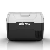 Kolner 40l Fridge Freezer Cooler 12/24/240v Camping Portable Esky Refrigerator With Trolley - Black - Front View