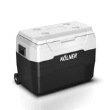 Kolner 40l Fridge Freezer Cooler 12/24/240v Camping Portable Esky Refrigerator With Trolley - Black - 45-Degree Angle