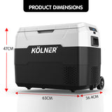 Kolner 40l Fridge Freezer Cooler 12/24/240v Camping Portable Esky Refrigerator With Trolley - Black - Extra Image