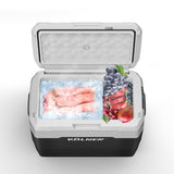 Kolner 50l Fridge Freezer Cooler 12/24/240v Camping Portable Refrigerator - Black - Rear View