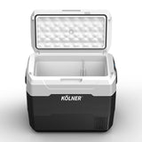 Kolner 50l Fridge Freezer Cooler 12/24/240v Camping Portable Refrigerator - Black - Low Angle