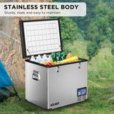 Kolner 95l Portable Fridge Chest Freezer With Lcd Panel - Rv Vehicle Camping Refrigerator - Low Angle