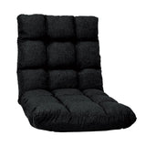 Sarantino Adjustable Floor Gaming Lounge Faux Linen Chair Sofa 100 X 50 X 12cm Black - Top-Down View