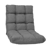 Sarantino Adjustable Floor Gaming Lounge Faux Linen Chair Sofa 100 X 50 X 12cm Dark Grey - Top-Down View