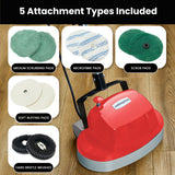 Klika Hauskeeper 5 in 1 Electric 240V Floor Polisher w/ 6M Power Cable Timber Hard Waxer Buffer Cleaner Red - Close-Up Angle