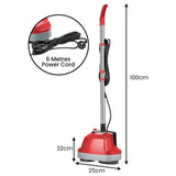 Klika Hauskeeper 5 in 1 Electric 240V Floor Polisher w/ 6M Power Cable Timber Hard Waxer Buffer Cleaner Red - Top-Down View