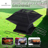 Wallaroo Portable Outdoor Fire Pit for BBQ, Grilling, Cooking, Camping - Front View