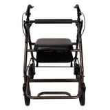 Orthonica Foldable Steel Frame Rollator Walker Lightweight Mobility Aid in Grey - Close-Up Angle
