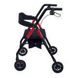Orthonica Foldable Mobility Steel Rollator 136kg Max Capacity Red - Front View
