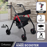 Orthonica Foldable Mobility Steel Rollator 136kg Max Capacity Red - Extra Image