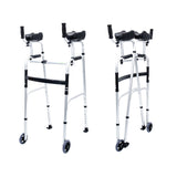 Orthonica Folding Rollator Walker Aluminium Adjustable Handles With Cane Box - Rear View