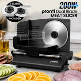 Pronti Electric Deli and Food Slicer with Adjustable Thickness - Black - Front View