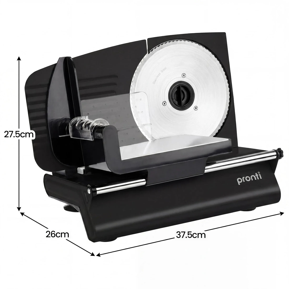 Pronti Electric Deli and Food Slicer with Adjustable Thickness - Black