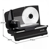 Pronti Electric Deli and Food Slicer with Adjustable Thickness - Black - Side View
