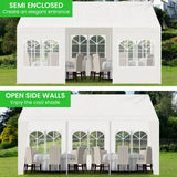 Wallaroo 6x6m Outdoor Event Marquee Gazebo Party Wedding Tent - White - 45-Degree Angle