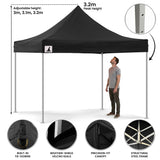 Wallaroo Gazebo Tent Marquee 3x3 PopUp Outdoor Black